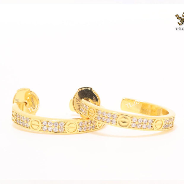 Stone and screw Cz hoops 27MM