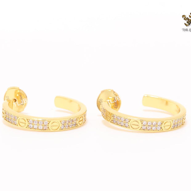 Stone and screw Cz hoops 27MM