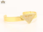 Alphabet P Gold open bracelet