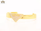Alphabet P Gold open bracelet