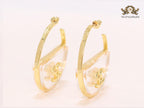 Double CC gold and transparent hoops- 45mm