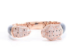 Panther face rose gold and black bracelet