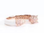 Panther face rose gold and white bracelet
