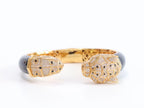 Panther face gold and black bracelet