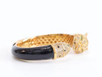 Panther face gold and black bracelet