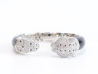 Panther face platinum and black bracelet