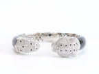 Panther face platinum and black bracelet