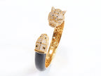 Panther face gold and black bracelet