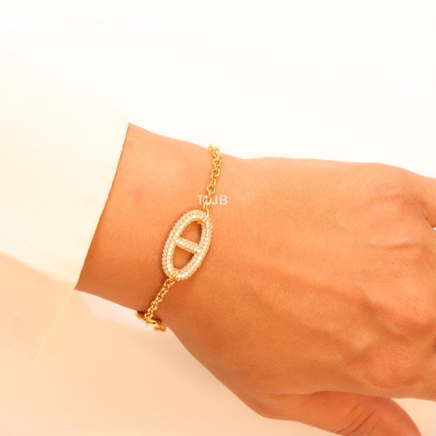 Alphabet CD cz sleek bracelet