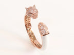 Panther face rose gold and white bracelet