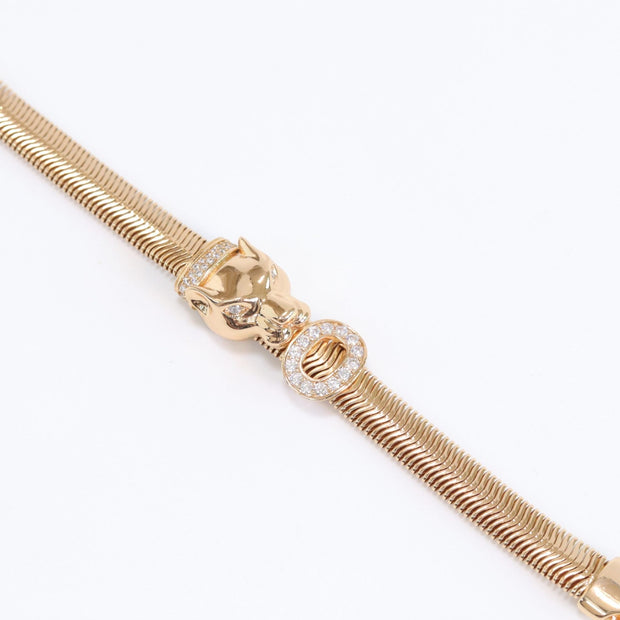 Panther face and cz ring gold bracelet