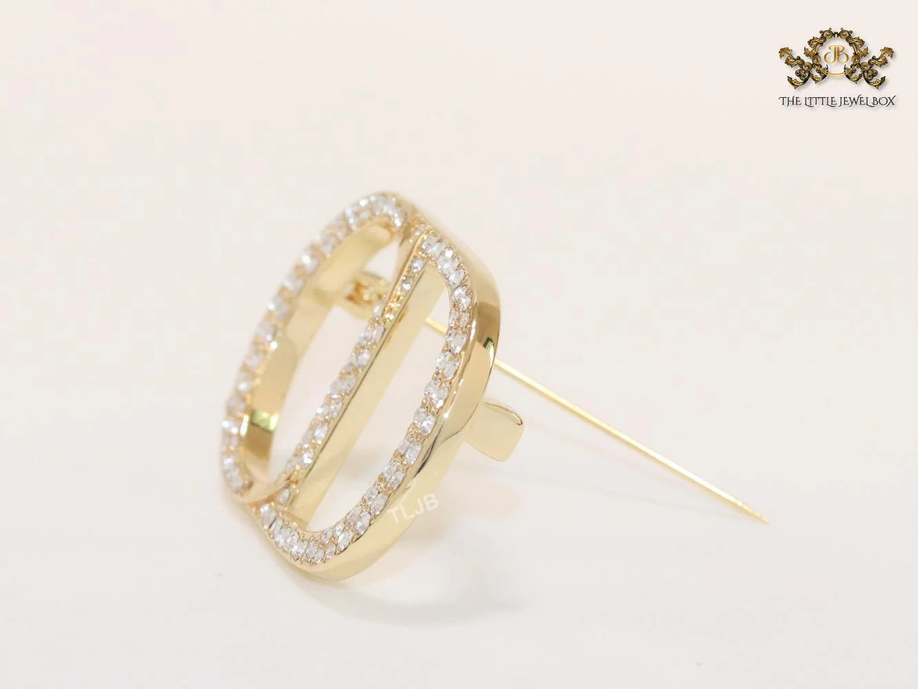 Alphabet CD gold brooch with CZ