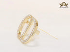 Alphabet CD gold brooch with CZ