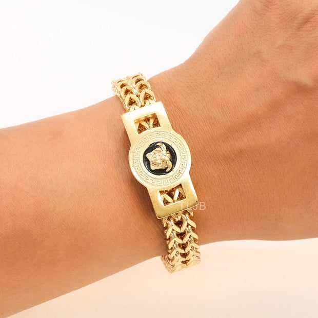Medusa and Greca gold link chain