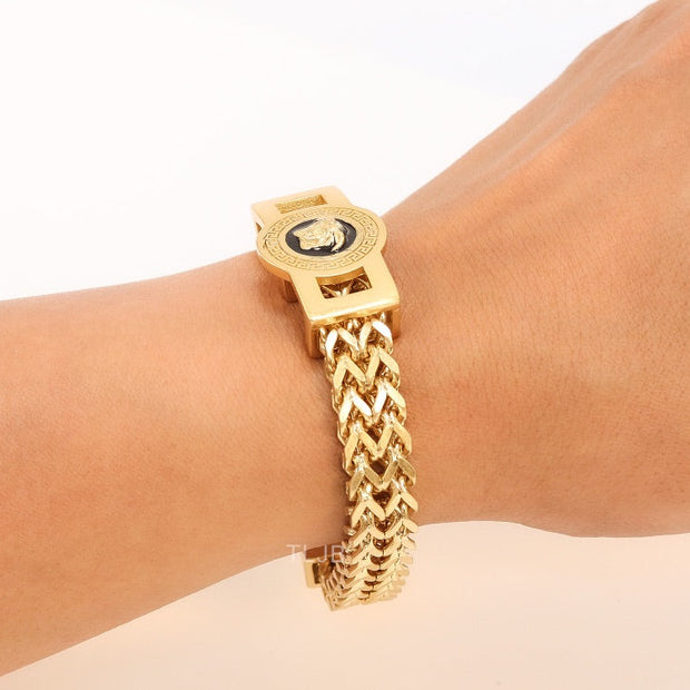 Medusa and Greca gold link chain