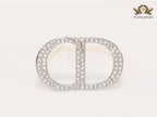 Alphabet CD platinum brooch with CZ