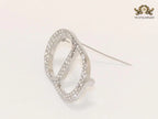 Alphabet CD platinum brooch with CZ