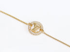 Alphabet L & V cz gold bracelet