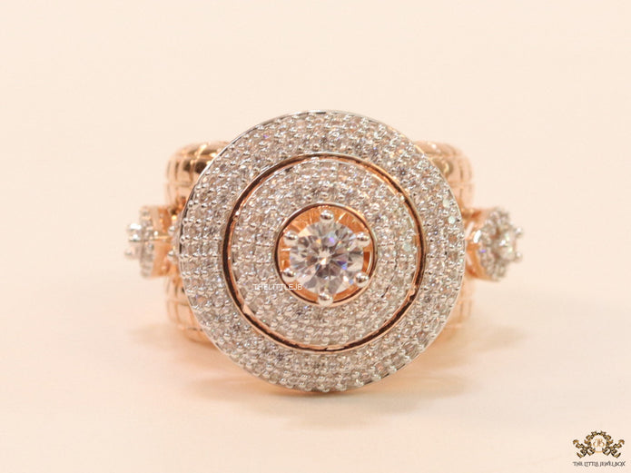 Rose gold plated cz cocktail ring with 0.4ct size pointer