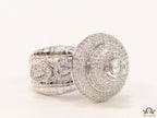 Platinum plated cz cocktail ring with 0.4ct size pointers