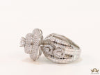 Platinum plated cz cocktail ring with 0.4ct size pointers