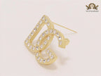 Alphabet DG Matt gold brooch with zircons