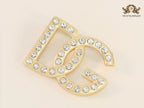 Alphabet DG Matt gold brooch with zircons