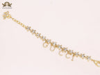 Double G and CZ stars gold charm bracelet