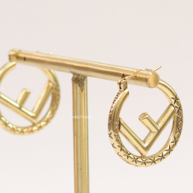 Designer golden hoops with alphabet motif