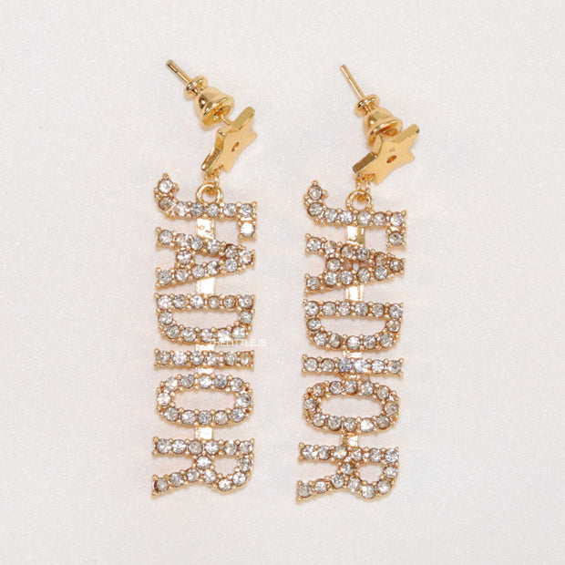 Gold plated cz alphabet dangles