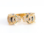 Tiger face gold & black ring