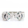 Tiger face platinum & black ring