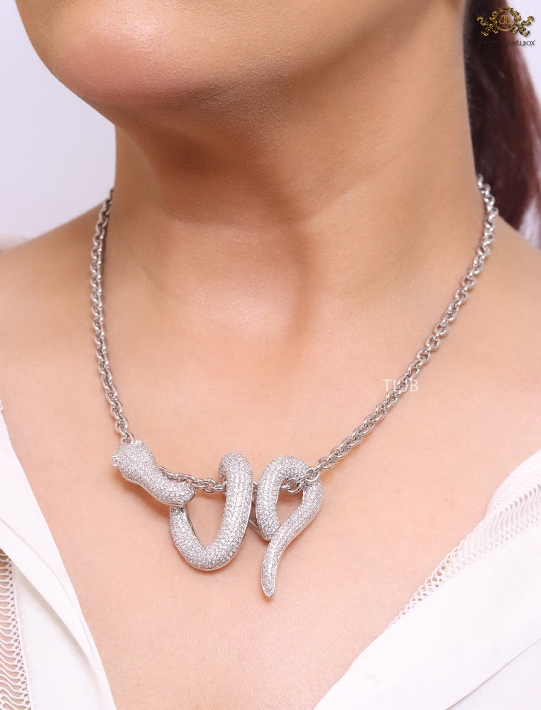 Platinum snake body pendant