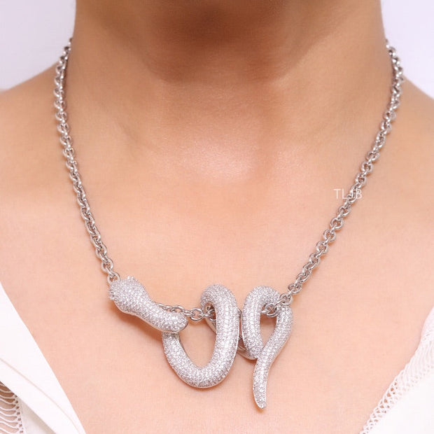 Platinum snake body pendant