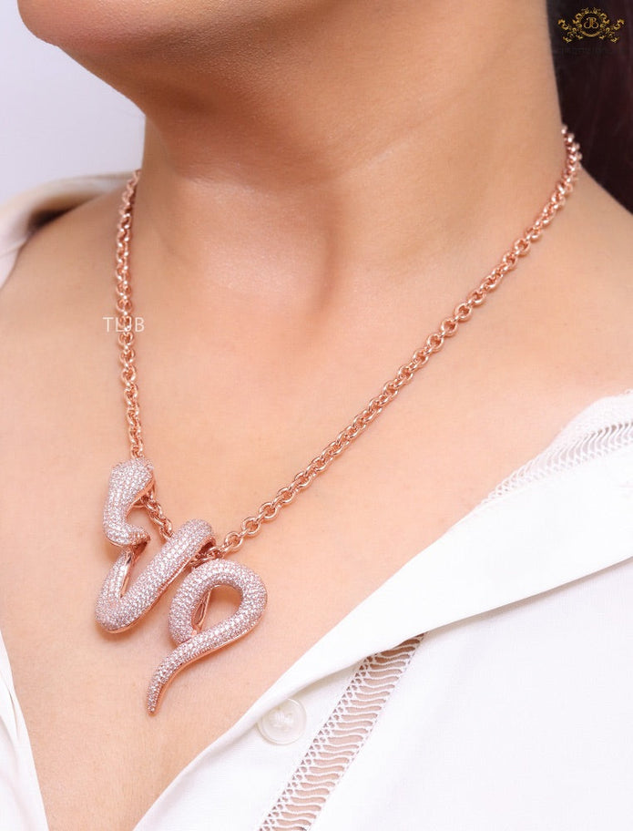 Rose gold snake body pendant