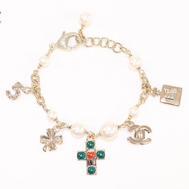Pale Gold charms double c bracelet