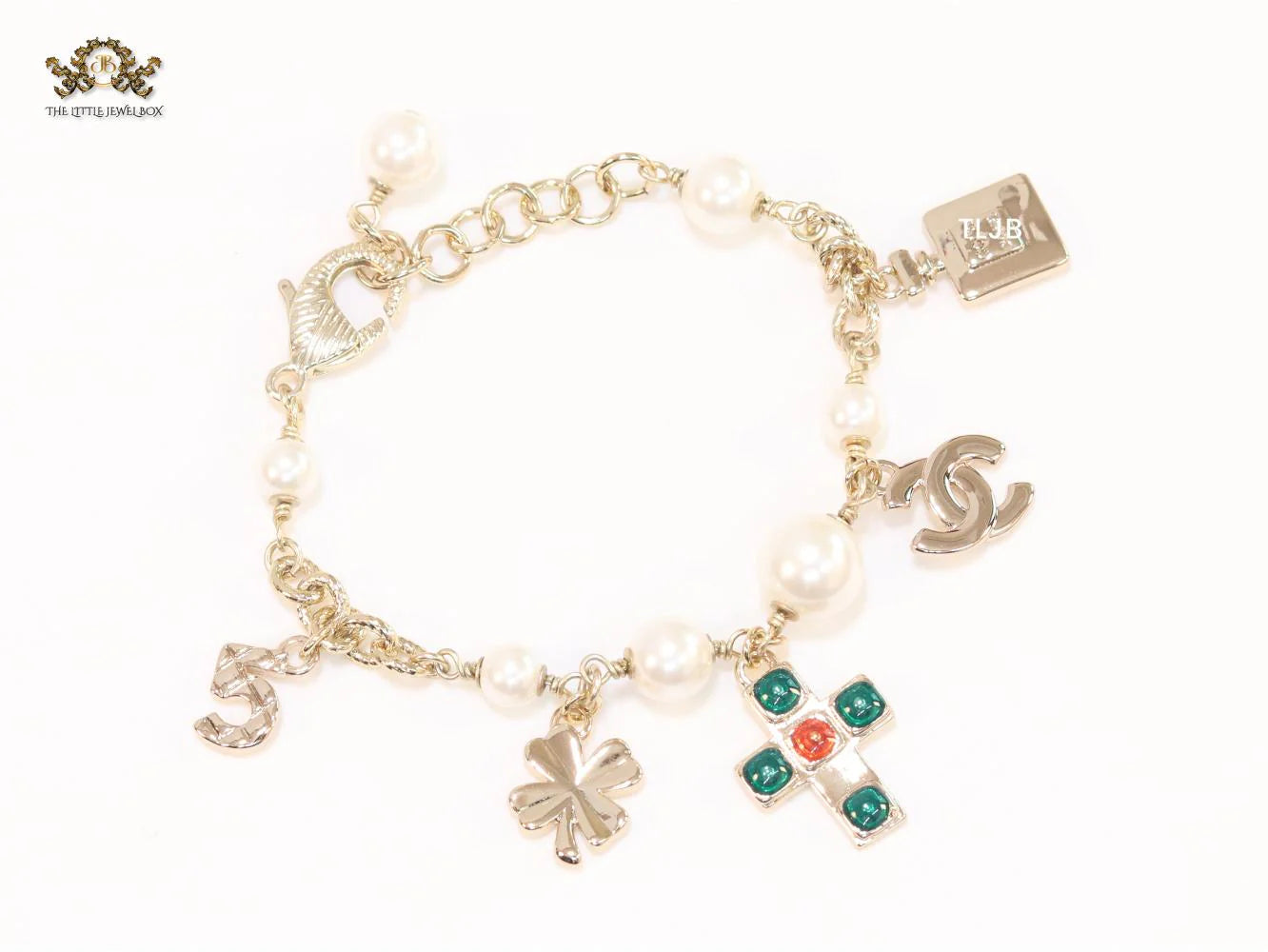 Pale Gold charms double c bracelet