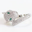 Platinum panther wrap ring