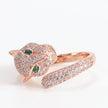 Rose gold panther wrap ring