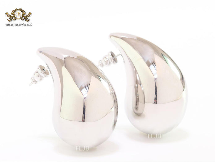 Teardrop platinum studs - Large 42mm