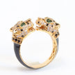 Two face panther gold ring