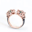 Two face panther rose gold  ring