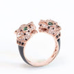 Two face panther rose gold  ring
