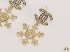 Twin C motif fancy cz earrings