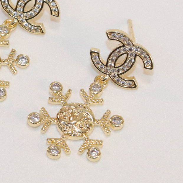 Twin C motif fancy cz earrings