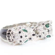 Two face panther platinum ring