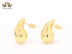 Teardrop gold studs - small 25mm