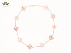 Rose gold clover and cz sleek chain