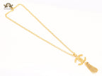 Double C tassel gold sleek chain