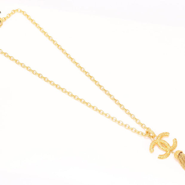 Double C tassel gold sleek chain
